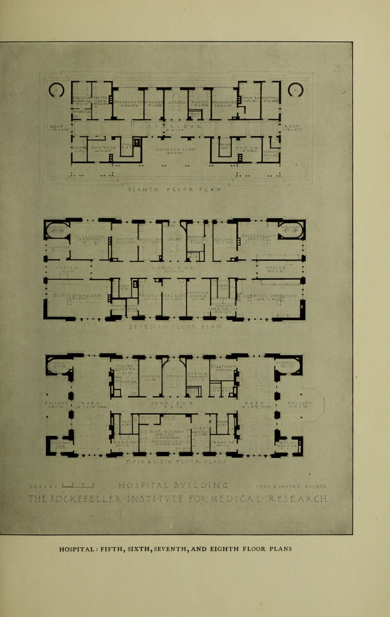 HOSPITAL : FIFTH, SIXTH, SEVENTH, AND EIGHTH FLOOR PLANS