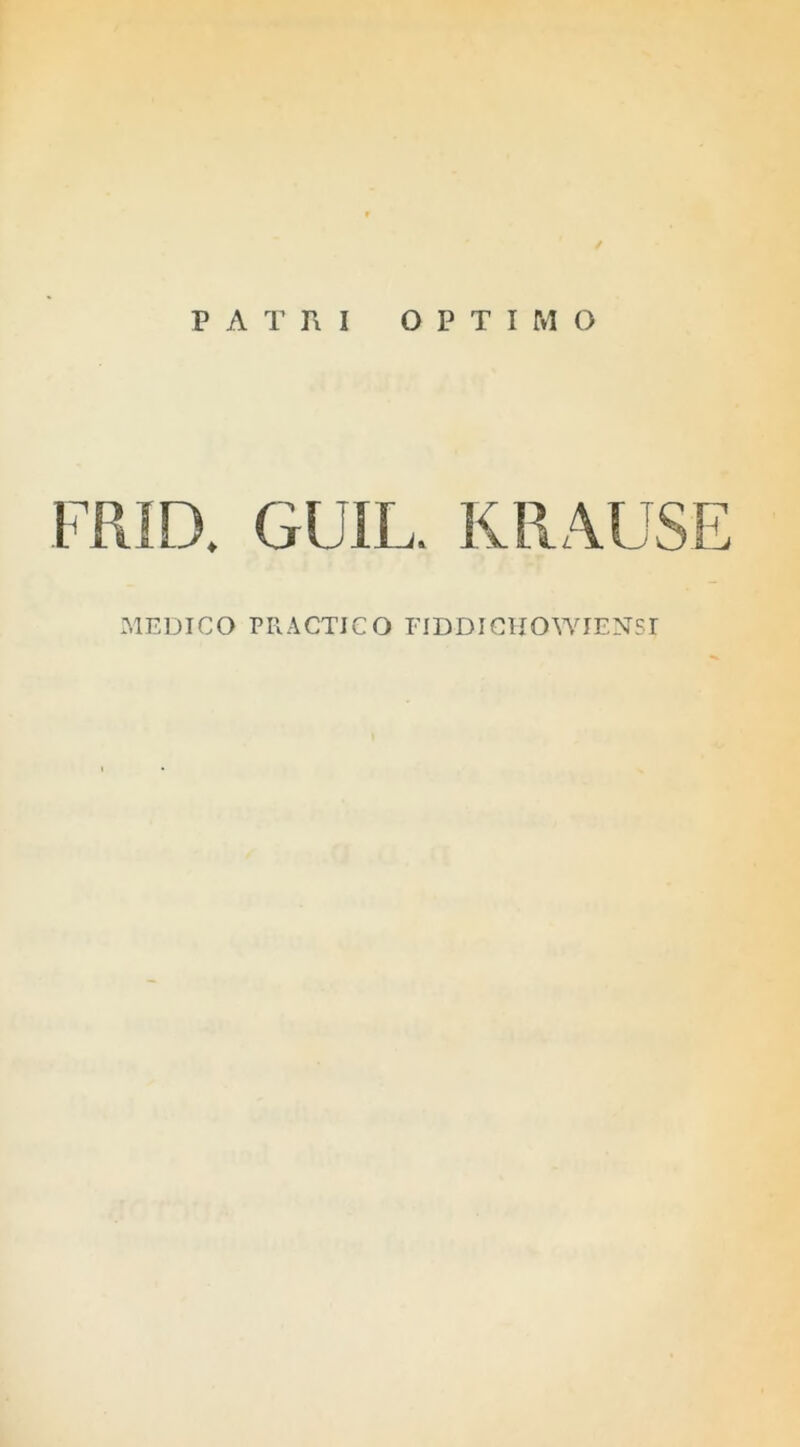 FRID. GUIL. KRAUSE MEDICO PRACTICO FIDDIGHOWIENSI