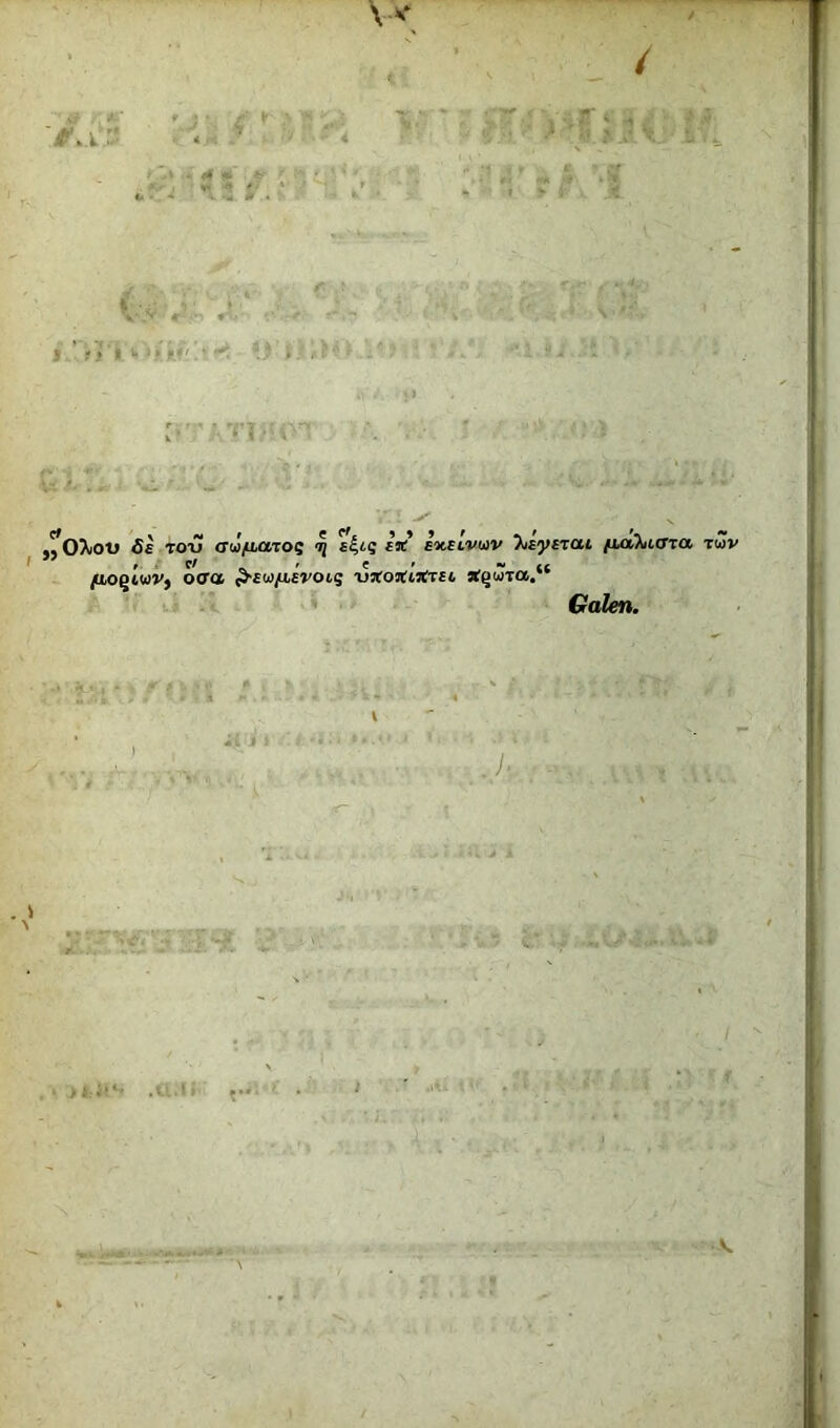 \ * » v; 4 ,foXou Ss totj CTuVaTOS ^ *4te fJt' e-kclvuv Xaytrcu fuxXiaza, twv f C/ * C ' « /logtw^j ocra ^£w/i£rots 'uvcovutCtsi jt^wxa* Galen.