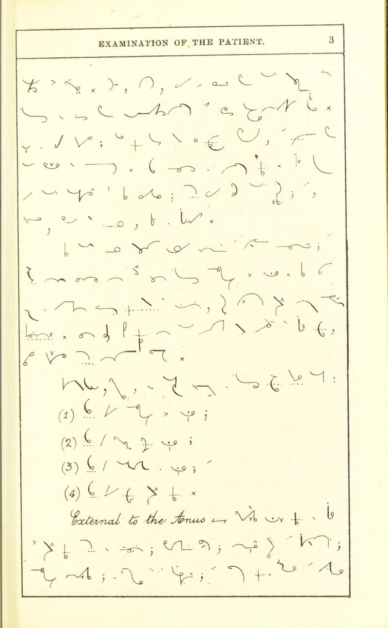 EXAMINATION OP THE PATIENT. (2) £. / X >• V ; (3) C / H/L . ^ •  W ^ i ? t- x