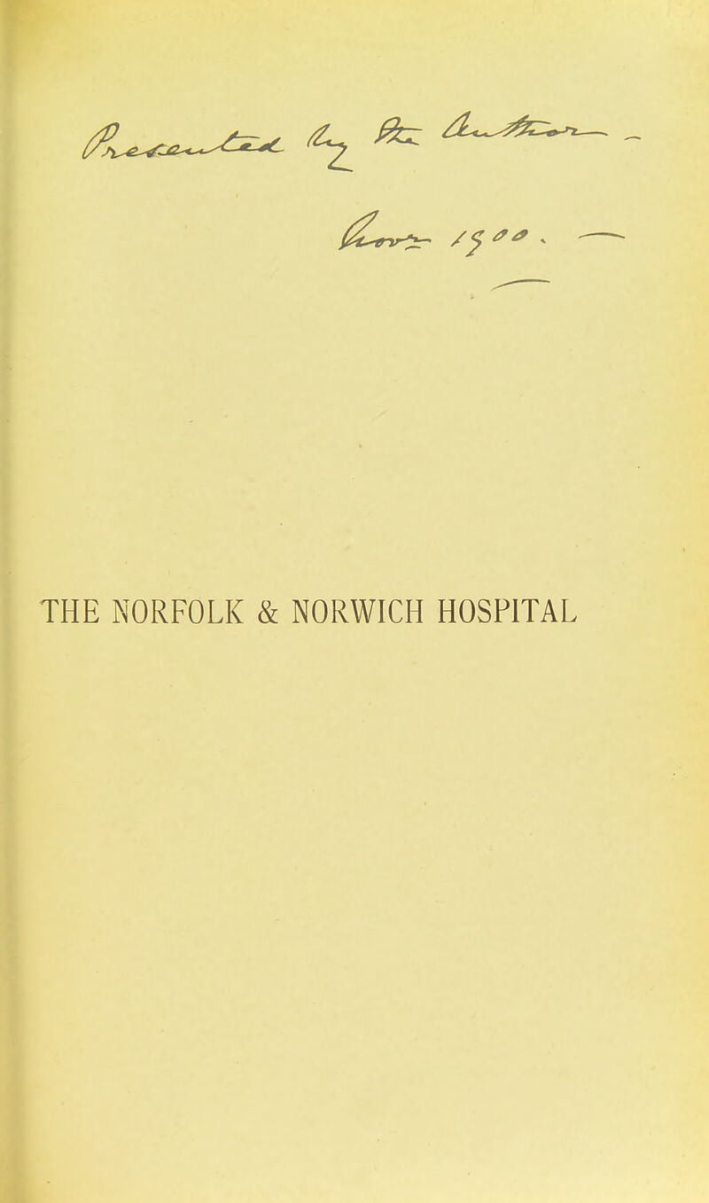 THE NORFOLK & NORWICH HOSPITAL