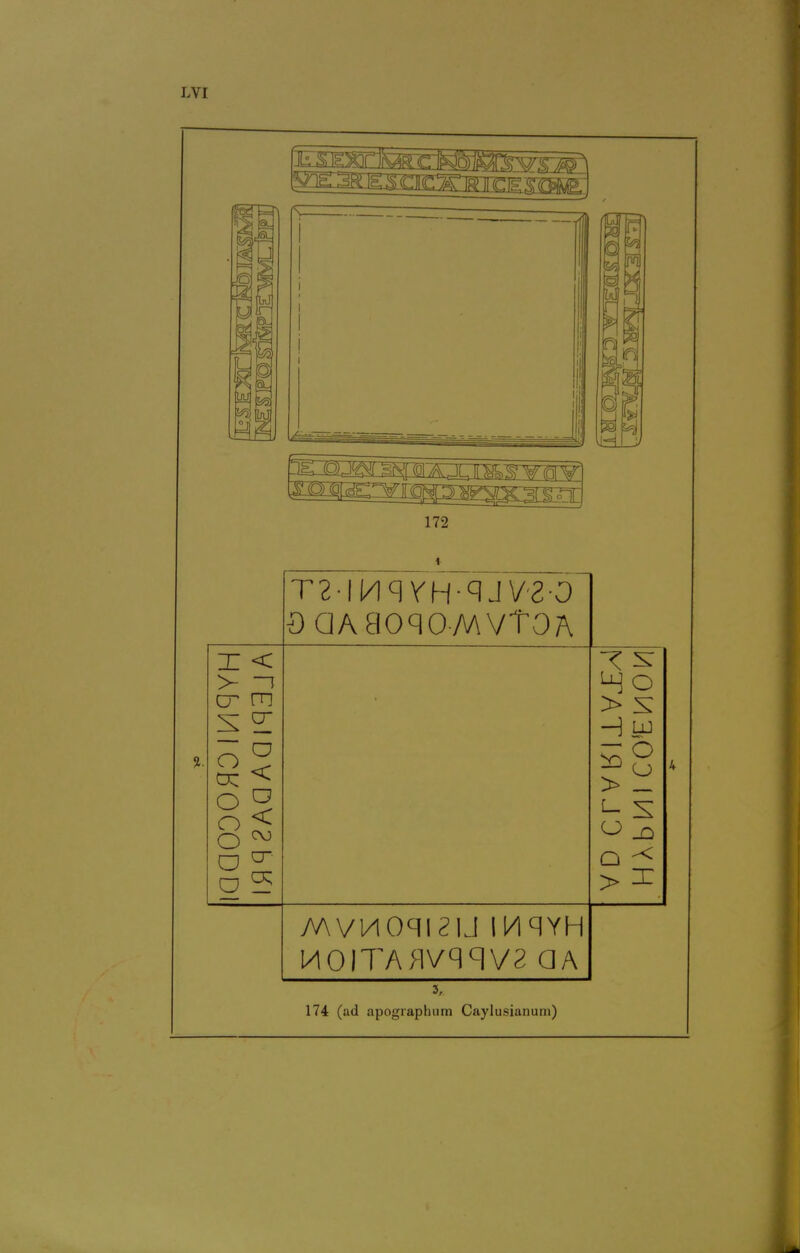 172 T2-||/iqVH-qJV'2-0 ^iQAaoqOMVtOA X < > -1 cr m O ^ a 5 H o > s Q -< > :c MVl/lOqi21J ll/iqYH MOiTAfivqqvs qa 3, 174 (ad apographum Caylusianum)
