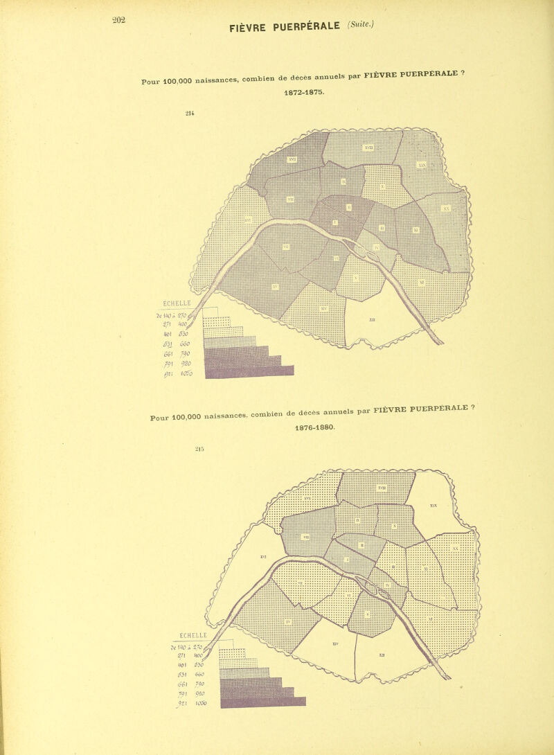 FIÈVRE PUERPÉRALE (Suite.) Pour 100,000 naissances , combien de décès annuels par FIÈVRE PUERPÉRALE ? 1872-1875. 214 Sii 660 (5(51 /^O 0i\ iO^û Pour 100,000 naissances, combien de décès 1876-1880 annuels par FIÈVRE PUERPÉRALE 215 ÉCHELLE ■ti\t\OX 2/0 5/1 MDO 6i\ 660 i -<56l 79° /9I 920 921 \oSo