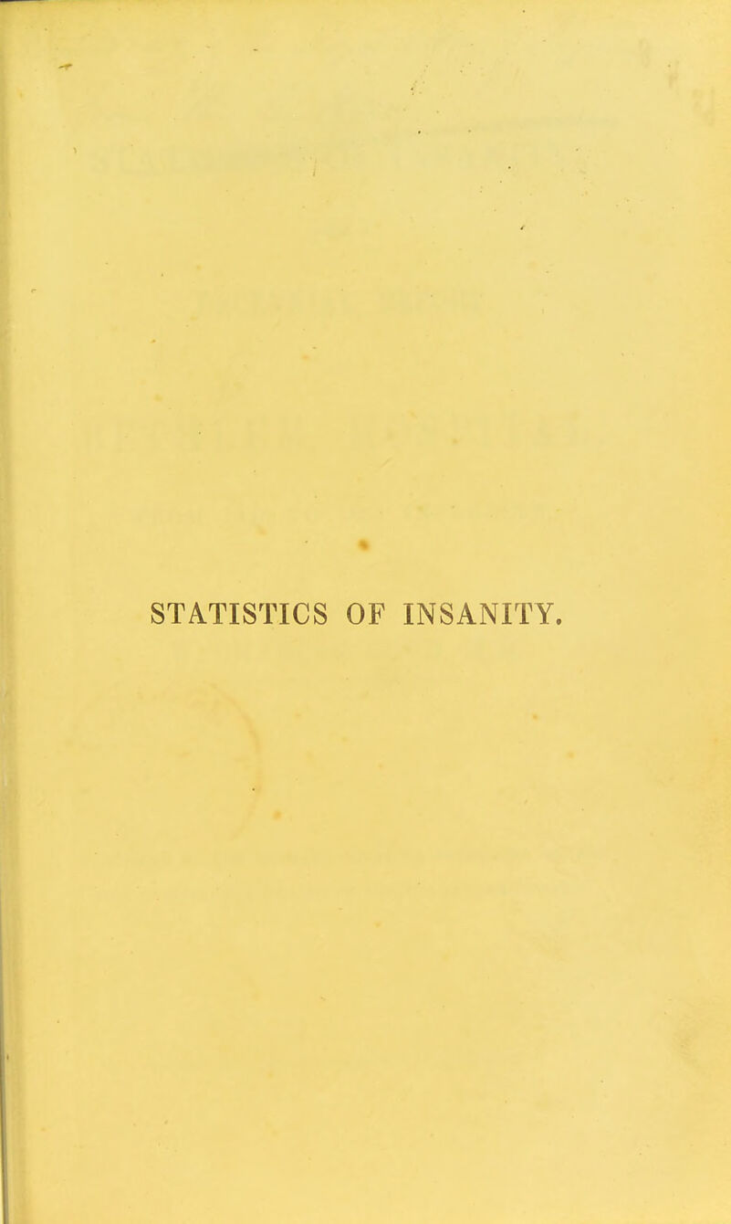 STATISTICS OF INSANITY.