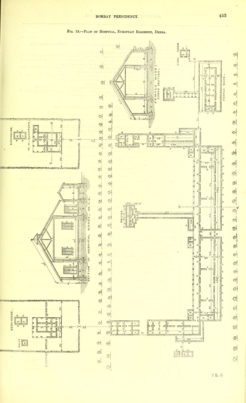 Fig. 13.—Plan of Hospital, European Regiment, Deesa.