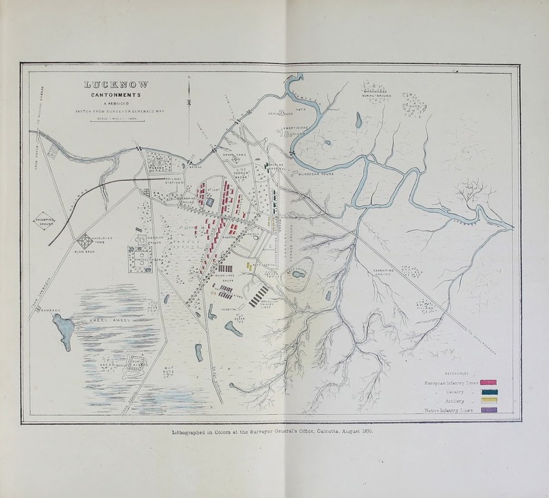 Lithographed m Colore at the Surveyor Geueral'a Office, Calcutta, August 1870.