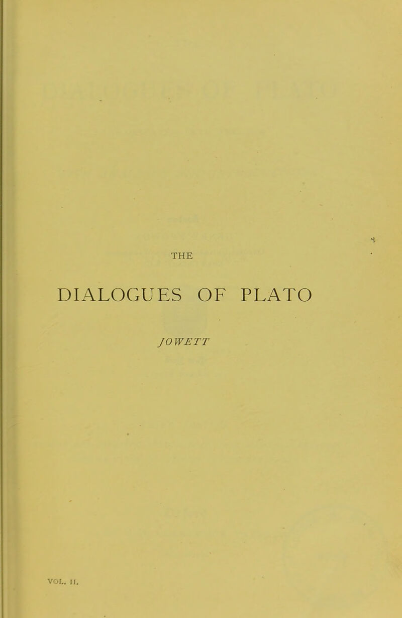 THE DIALOGUES OF PLATO JO WJETT