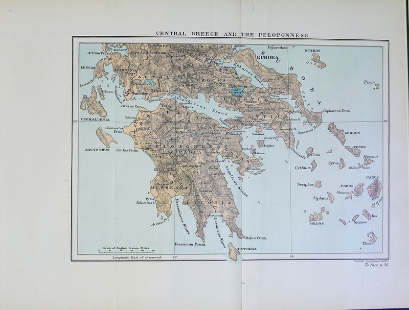 CENTRAL GREECE AND THE PELOPONNESE SlfuJbrds Geaffraphical. Betnh'-