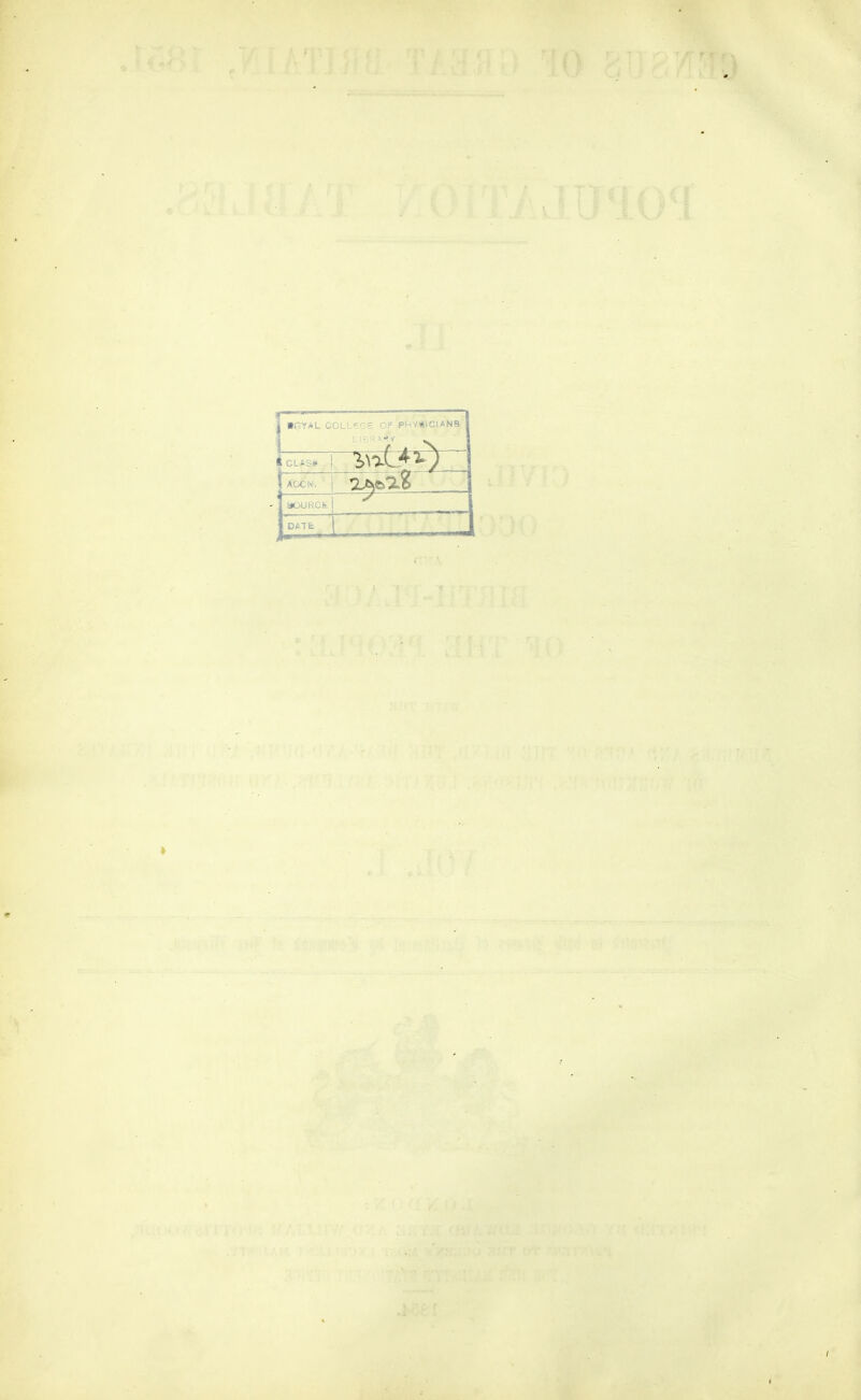 ■RYAL COLL^C-E OF'PHVSICIAN8 CLASI* SUURCKI at DATt