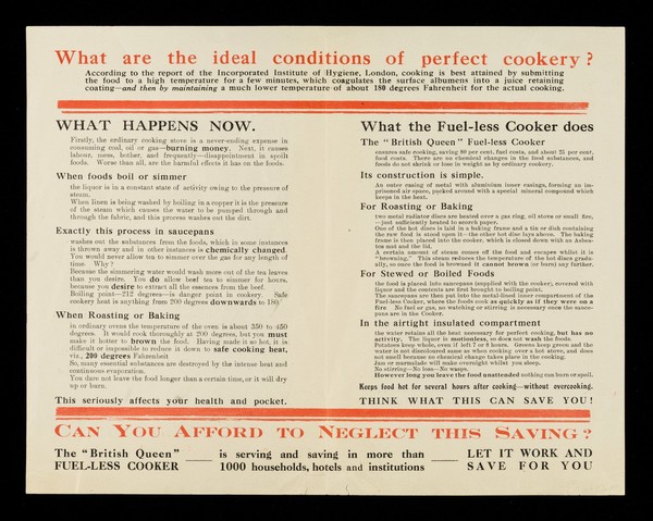 Everybody should read these facts concerning cookery and health / British Home Utilities Co. Ltd.
