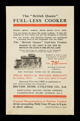 Everybody should read these facts concerning cookery and health / British Home Utilities Co. Ltd.