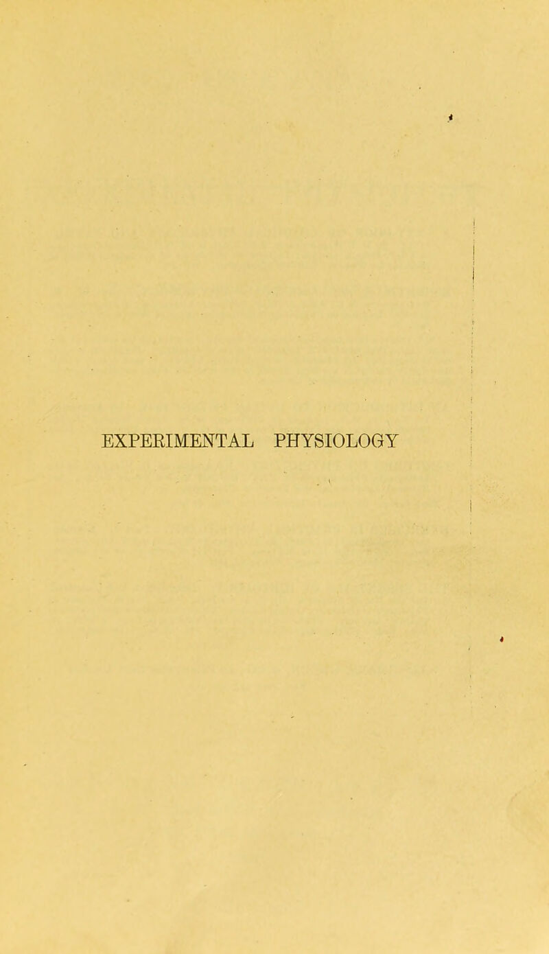 EXPERIMENTAL PHYSIOLOGY