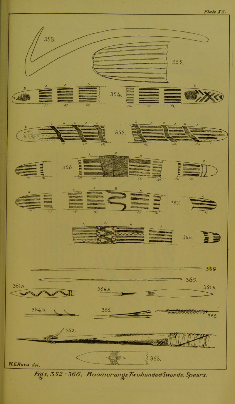 359 Ft’0s, 352 - 366j o ' Boomerangs, Two-handed Swords, Spears.