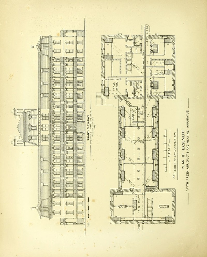 I } .1 PLAN DT BASEMENT WITH FRESH--AIR DUCTS ANB HEATING- APPARATUS