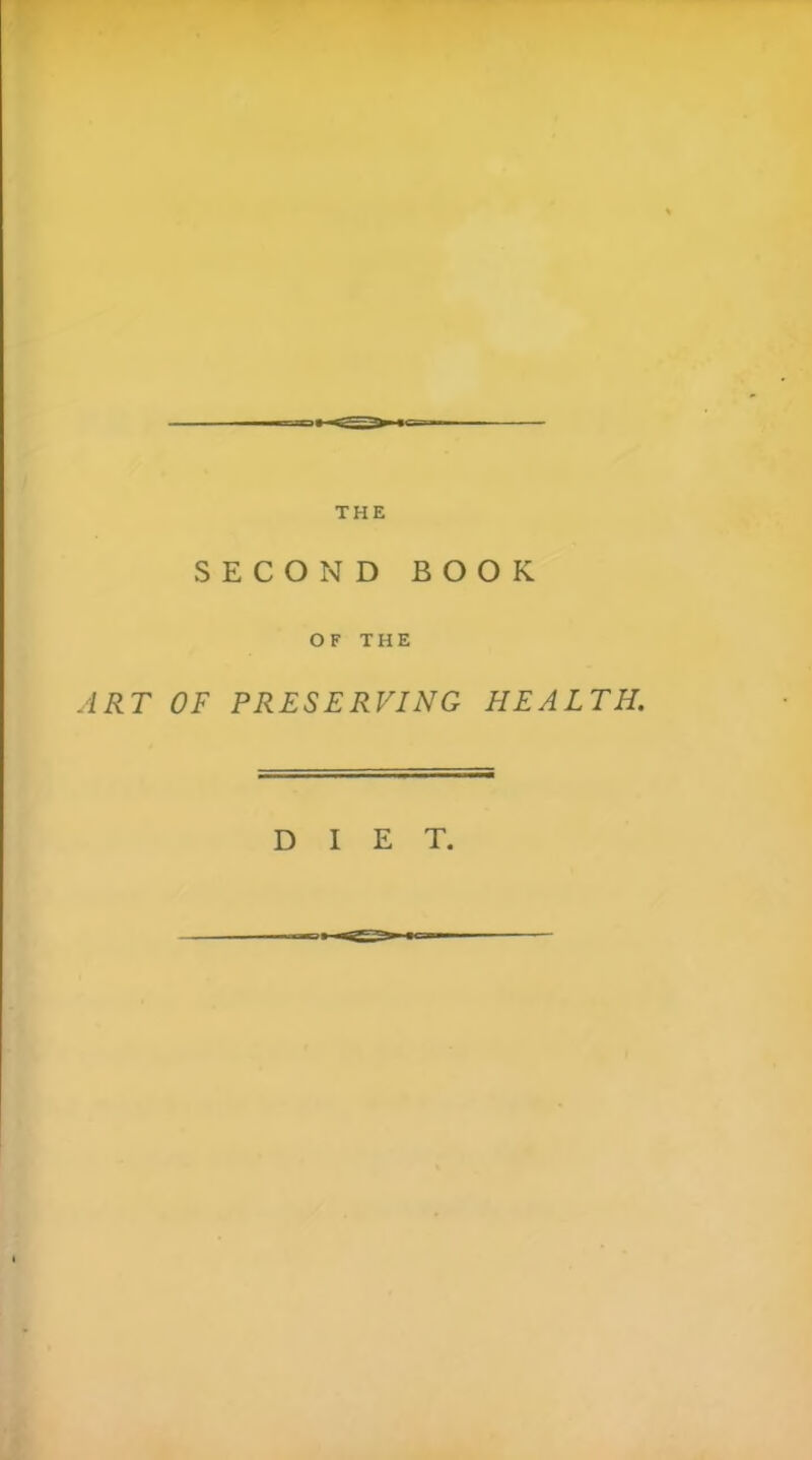 — —' r THE SECOND BOOK OF THE ART OF PRESERVING HEALTH. DIET.