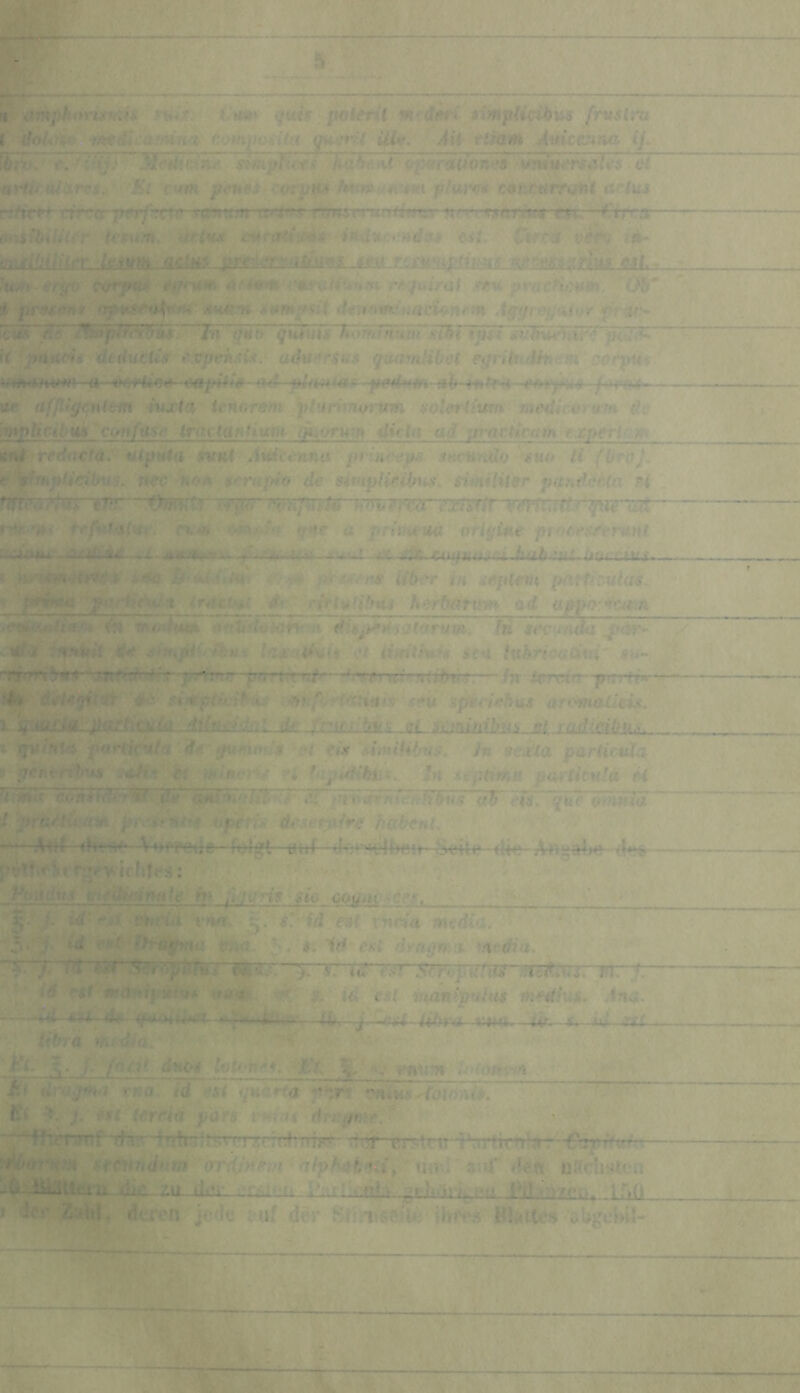 ir tW quis > poterit m“dfit< tihipUdffi^s fruslra t a/uVtl gw^'r/f UUf. ^it rlfam 4Mktnna ij. ; ,/• * ' uritrul^ns. Ml c^m pfur*f* conmrfiji^t ' - nfir*^ lirra pfrftXTü .i0nwn ludn^ fiSmin’untiUKT »rvrf.^nrßut —-nr-^ ■'■■><, en,$ibiUUr U'^u.Ti, üHug i<>rtx*A^t- in^iie,imd§i tU. viSh litr ffniVjiUlt^ k^u^ OittM pTtiir !uf*if-4trqo (T<rnwtA>rTjphWB Aiiu^ r^.quiraf pi'dcftßvm. OS* i prsscnjf deu^'nttitmc^nfm Affpre^'fUor f rir~’ icisf jtiH tpsf ■■'-;■;' .'_ ' , ' ?rdedutU^ e.vjßrnsk. adv&rsas quwnilihet egriMh m 'c^f^iii ■r J#9&^ — \te affluj^niem fuxfa iemrem plurimQrvm aolntHum med4(onr?n di- yi-y ’/S^ffite^uk goyy/tty<3 miorwn dkin aä W'fir^ktnh fxpertotu «Ti/ redncut. uiptiUi .tunt Miideennti pr^aoeps sucundo suo li (broj. (^^mpfieiimjt, nec ftoA .$erapiio de siPipUeibßuf. simHiter pufidtkln H »^r'W» ff/W/<ii(«fc. CT*>ft qHC a priuaiM oHgine procfurernnt i;./fiui tjOixjus. —. I i ^ /jÄriÄ^VTMf ii6<v in xeplefu (>rtrf.-r.w<a<ir. f 'pdpßui <r4tty^ dfK tulibui g</ üppo.'^Citm n datöru». M V^’cuvuia ^ 7'~ ■ «t* # ii^ftüii d*f s^ßtipik*l'U'< >ji Uftithäa >eu iithHoaCiiti' #w- ■Tr trru/*“ —Jn icrrArr -frnrti^-*- ^ ’Ik deiepiid^*0ti^ s^ artmaCicu. .rt autiMiis^ mdiisöus. i(^^iqv/nt4 f*ir(iru/a de g\m0ik'^or ek Jn 9t\tla partic^a & pentnb^JA H/feiner^ ri In x^phma parlicula tU ' ■ ’ift» ek. que ortmt^ ~~~* i desetjixire habent. . Vo^pede ^ Angiriio pelli^'VtT^Wchft^S: '- V'> \> ■ /, ' V'^ ‘ Ki<f(N*inHte hh fi>7u‘TiS '$to ■ •■>' ' ■'^-^' ^;-Vi'- ^ J / iä da rftiriii % nn, s7 id esf xntJa m^did ' / ': • ^ oTf 7>?t:^aa 9,'irf est drnqmn ^'lft<f^a. ■ ^ rst fß^anipü 'it. iTd«-. id esl ituin>puhis mtidua. Ana, ; , - - 4» VMQ. ..,)]%, iihra mffdia, ■ '■ 'S' -..^ ..» ’ :.-^ /• dnoi Uttone^, \, •<; Tn^m . ns Ti! dmq*na ma, iä u qm^ta p^,r^ •ytifm.fownk. 'V  '• ^ Kl •> ifxt (erriä pars vnim drrpme/^ , ^ >< :r.i'nir-' Ci'ivlni 1 ^-irticnli v i^ecttndum (rrt(J>(hn 'afph^t^kip timi' ajU u?(distcn -6-ik:!Utiiii.xllil_Zü. ir>H ■ * lies' Zahl, deren jede :*uf der 8rtirnf?jTi^‘ihiVÄ Bbtles obgefeil-, |rV — ; l,,,.,.. ■ , ' ' ^‘ 'T'l \