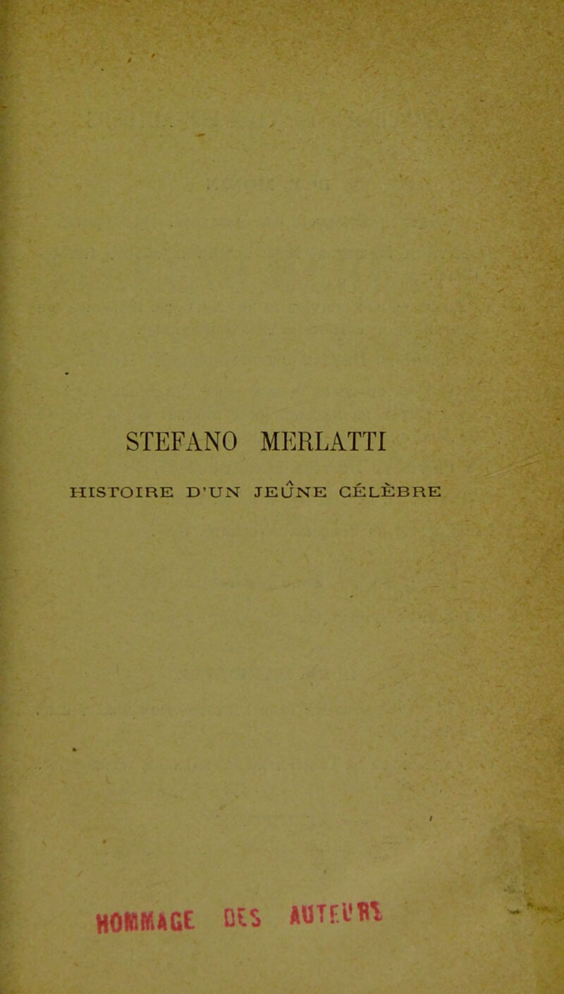 STEFANO MERLATTI HISTOIRE D’UN JEUNE CÉLÈBRE hommage gis AUTf.l'fll
