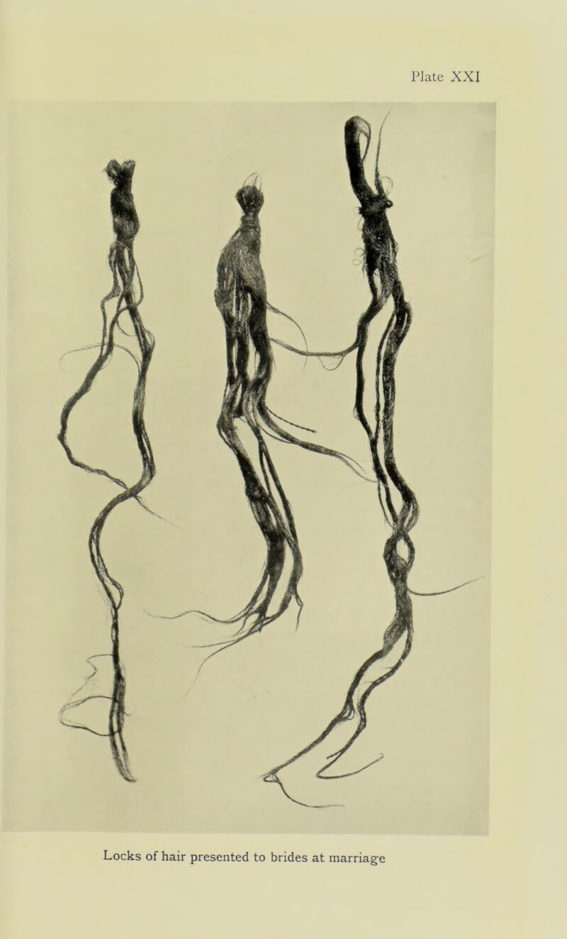 Locks of hair presented to brides at marriage