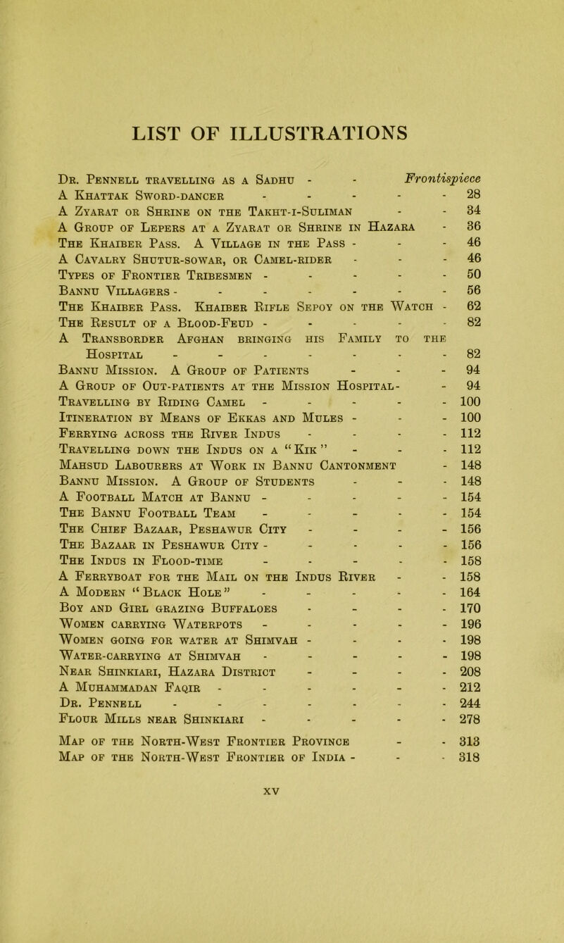 LIST OF ILLUSTRATIONS Dr. Pennell travelling as a Sadhu - - Frontispiece A Khattak Sword-dancer - - - - - 28 A Zyarat or Shrine on the Takht-i-Suliman - - 34 A Group op Lepers at a Zyarat or Shrine in Hazara - 36 The Khaiber Pass. A Village in the Pass - - - 46 A Cavalry Shutur-sowar, or Camel-rider - - - 46 Types of Frontier Tribesmen - - - - - 50 Bannu Villagers - - - - - - - 56 The Khaiber Pass. Khaiber Rifle Sepoy on the Watch - 62 The Result of a Blood-Feud - - - - - 82 A Transborder Afghan bringing his Family to the Hospital ------- 82 Bannu Mission. A Group of Patients - - - 94 A Group of Out-patients at the Mission Hospital- - 94 Travelling by Riding Camel ----- 100 Itineration by Means of Ekkas and Mules - - - 100 Ferrying across the River Indus .... 112 Travelling down the Indus on a “Kik” - - - 112 Mahsud Labourers at Work in Bannu Cantonment - 148 Bannu Mission. A Group of Students - - - 148 A Football Match at Bannu ----- 154 The Bannu Football Team ----- 154 The Chief Bazaar, Peshawur City - 156 The Bazaar in Peshawur City ----- 156 The Indus in Flood-time ----- 158 A Ferryboat for the Mail on the Indus River - - 158 A Modern “ Black Hole ”----- 164 Boy and Girl grazing Buffaloes - 170 Women carrying Waterpots ----- 196 Women going for water at Shimvah - 198 Water-carrying at Shimvah ----- 198 Near Shinkiari, Hazara District - 208 A Muhammadan Faqir ------ 212 Dr. Pennell ------- 244 Flour Mills near Shinkiari ----- 278 Map of the North-West Frontier Province - - 313 Map of the North-West Frontier of India - - 318