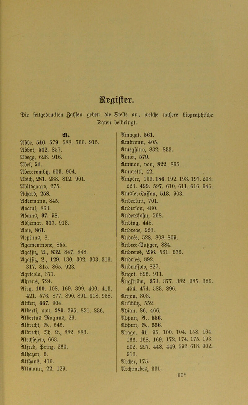 ®ie fettgebrudten geben bie ©teile an, mtläjt nähere btogra|)l§ifd5e ®aten beibringt. SJ* SIbbe, 546. 579. 588. 766. 915. Slbbot, 512. 857. SIbegg, 628. 916. 2IbeI, 51. Slbercromb^, 903. 904. Slbicb, 281. 288. 812. 901. Slbilbgaarb, 275. Ülc^orb, 258. Sldermann, 845. Slbanti, 863. SIbamS, 97. 98. ?Ibbemar, 317. 913. 2Ibie, 861. 5le))inu§, 8. Slgomentnone, 855. SIgaffiä, 21., 832. 847. 848. 2tgaifiä, 2., 129. 130. 302. 303. 316. 317. 815. 865. 923. 2lgricoIa, 371. 2lbren§, 724. 2Uri), 100. 108. 169. 399. 400. 413. 421. 576. 877. 890. 891. 918. 938. 2ütten, 667. 904. 2IIberti, üon, 286. 295. 821. 836. 2nbertu§ üJiagnnä, 26. 2llbred)t, ®., 646. 2tlbred)t, %% ^., 882. 883. 2tlecbfejett), 663. 2tlfreb, ^rinj, 260. 2IIbaäen, 6. 2Utban§, 416. 2ntmann, 22. 129. 2lmagat, 561. 2Imbronn, 405. 2Imeg^ino, 832. 833. 2Imici, 579. 2Imnton, bon, 822. 865. 2Imoretti, 42. 2Im:i5m, 139.186.192.193.197. 208. 223. 499. 597. 610. 611. 616. 646. 2Im§Ier=2offon, 513. 903. 21nberlini, 701. 2lnberfon, 480. 2lnber§fol^n, 568. 2Inbing, 445. 2lnbreae, 923. 2Inbree, 528. 808. 809. SInbree=^u^ger, 884. 2Inbrett)§, 236. 561. 676. SInbrieS, 892. Slnbruffonj, 827. Slngot, 896. 911. Ilngftröm, 371. 377. 382. 385. 386. 454. 474. 583. 896. Slnjou, 803. Slnfcbü^, 552. SIpian, 86. 466. Slppun, 21., 556. 2Ippun, ©., 556. 2Irago, 61. 95. 100. 104. 158. 164. 166. 168. 169. 172. 174. 175. 193. 202. 227. 448. 449. 592. 618. 902. 913. Streber, 175. SlrcbiinebeS, 331. 60*