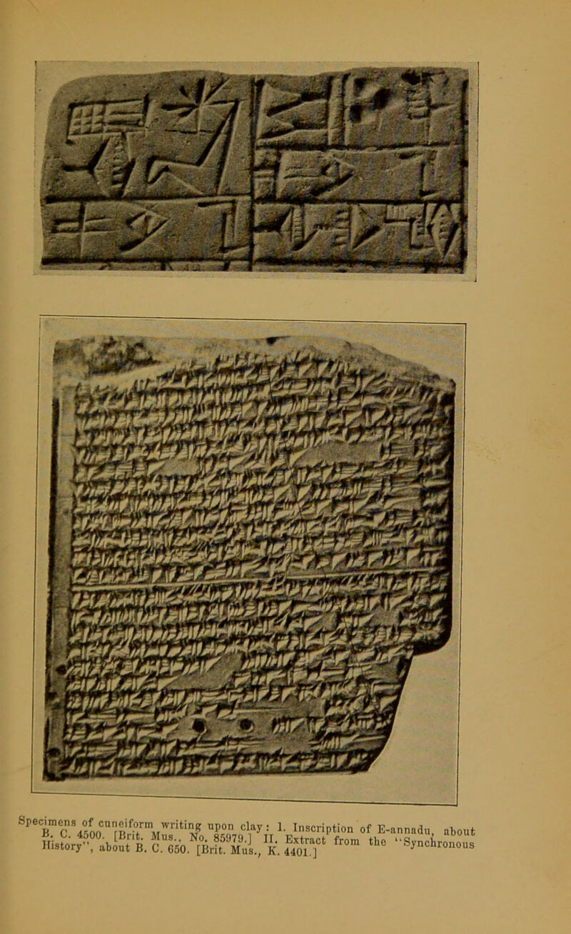 Specimens of caneiform writing upon clay : 1. Inscription of E-nnnadu, about