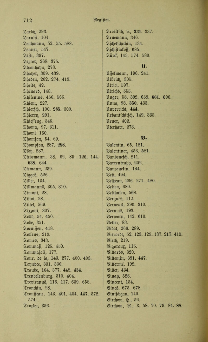 Sarbt), 293. Saruffi, 104. Seicfjmann, 52. 55. 588. Senner, 547. Sefti, 397. Sektor, 268. 375. Sbambatjn, 278. Sfjaijer, 309. 439. Sieben, 262. 274. 419. Steile, 42. Sljenarb, 148. SljileniuS, 456. 566. Sljient, 227. Stjierfd), 100. 285. 309. Sfjierrt), 291. St)ieffeng, 346. Sfjoma, 97. 311. Sporne 160. Sbornjon, 54. 69. Sfjompfon, 287. 288. Sibi), 237. Siebemann, 38. 62. 85. 126. 144. 638. 644. Siemann, 239. SiggeS, 526. Sißet, 134. SiKmann§, 305. 310. Simoni, 28. Siffot, 28. Sittel, 569. Simoni, 307. Sobb, 54. 450. Sobe, 351. Soeniffen, 418. SoKen§, 219. Some§, 343. Sommafi, 125. 450. Sonunafoli, 177. Sour, be la, 143. 277. 400. 403. Sotynbee, 331. 336. Sraube, 164. 377. 448. 454. Srenbelenburg, 310. 404. SrebiranuS, 116. 117. 639. 658. Srondjin, 28. Srouffeau, 143. 401. 404. 447. 572. 574. Srojter, 356. Sroeltfd), b., 831. 337. Sruemann, 346. Sfd)etfcf)ed)in, 134. Sfcfjiftiafoff, 685. Sürcf, 143. 574. 580. XX. Uffeltnann, 196. 241. Ulbrid), 305. j Ulrici, 597. Utricf)3, 555. Unger, 58. 392. 659. 661. 690. Unna, 98. 350. 433. ! Unberridjt, 444. i Urbantfd)itfd), 142. 335. Urner, 402. Utertjan, 273. Satentin, 65. 121. Salentiner, 456. 581. Sanbenefdj, 211. Sarrentrabb, 202. Saucquelin, 144. Seit, 494. Setbeau, 266. 271. 480. Selten, 680. Seltljufen, 568. Serguc3, 112. Serneuit, 290. 310. Sernoi§, 193. Sertt)orn, 142. 610. Setter, 83. ! Sibal, 266. 289. ! Sierorbt, 52. 123. 129. 137. 217. 415. | Sietf), 219. j Sigorouj, 115. SiHarb§, 320. Sillemin, 391. 447. SiHertne, 192. Sillet, 434. Sinat), 526. Sincent, 154. Sine§, 675. 678. Sintfcbgau, 140. Sirdjom, £>., 56. Sirdjoro, 9?., 3. 58. 70. 79. 84. 88.