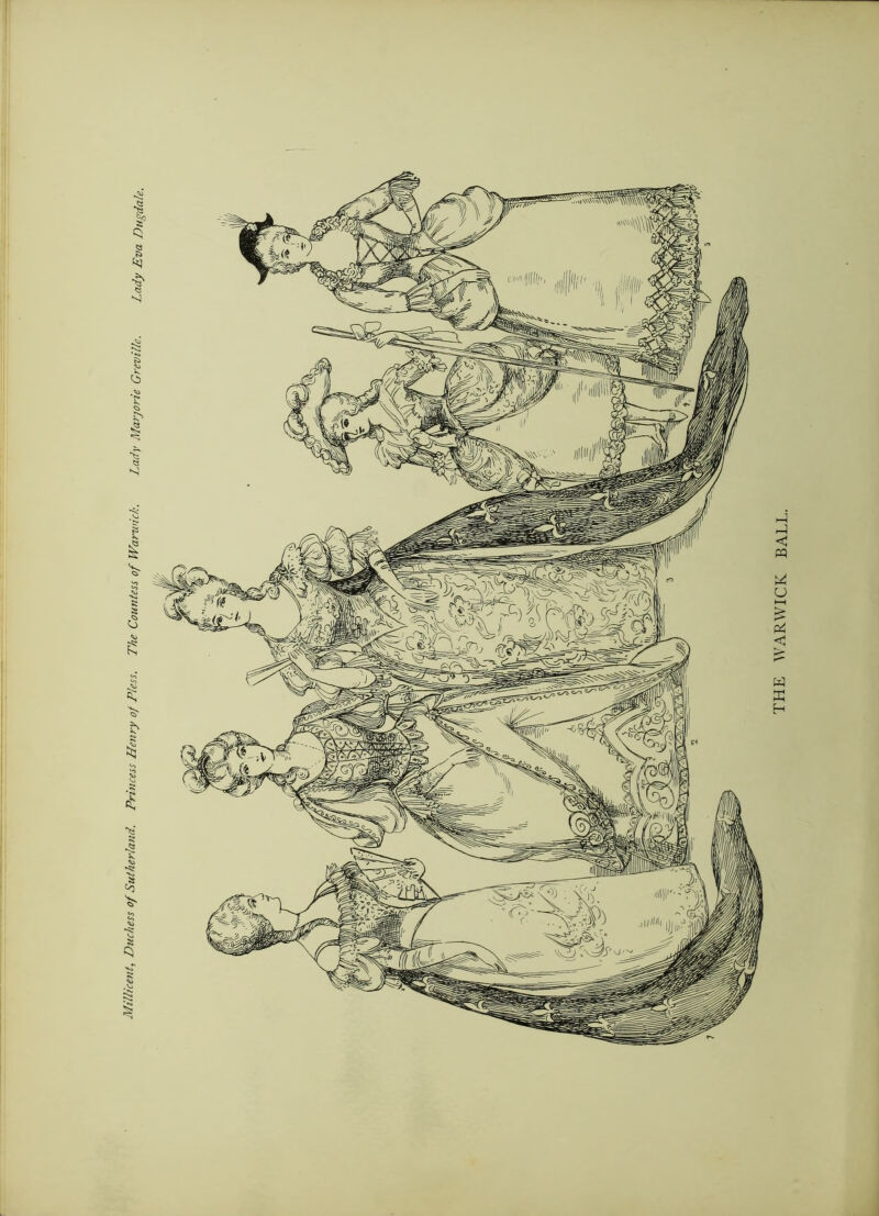 Millicent, Duchess of Sutherland. Princess Henry of Pless. The Countess of Warwick. Lady Marjorie Greville. Lady Eva Dugdale. THE WARWICK BALL.