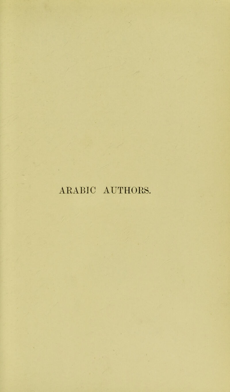 ARABIC AUTHORS.