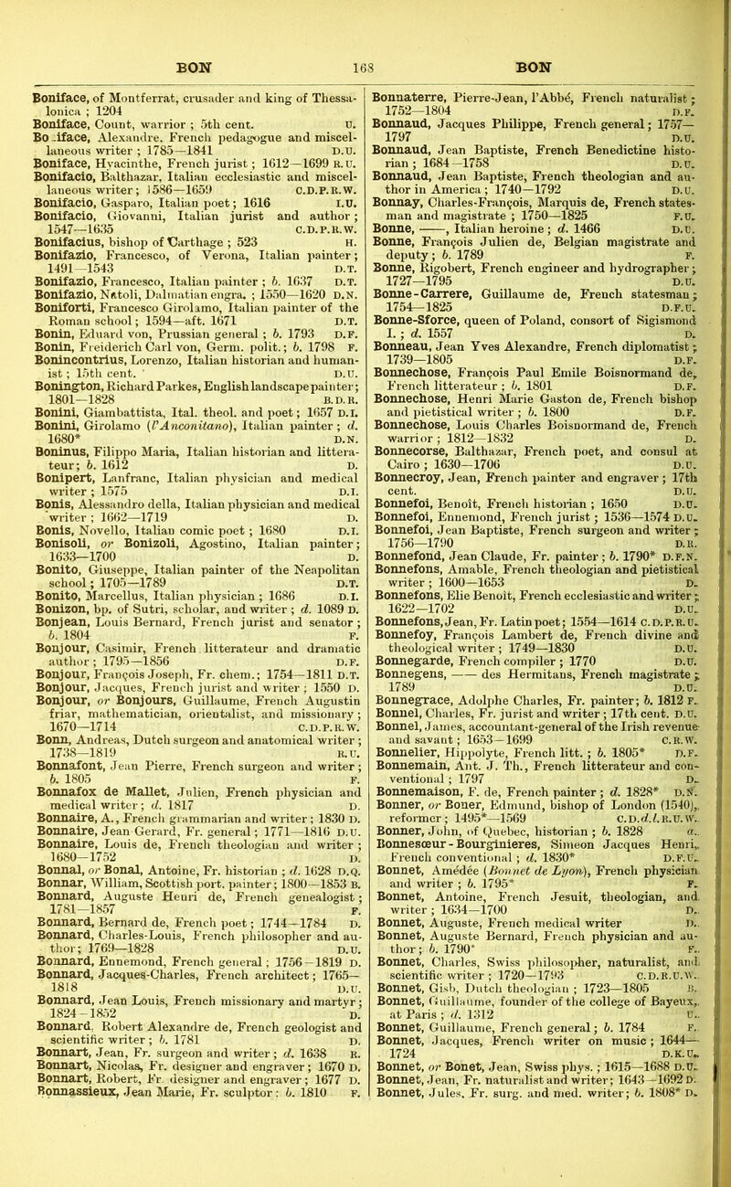 cent. Bonnefoi, Bonnefol, =f‘i “L „e„t .,„o„ ^ ISSm, aSISSS’ £™JjrftSh’p‘,‘Li.« and a'u. ..Si‘c,S;,B.i..,,,no.opB„. .,^t £9i£S».lw ns ; iJ. 1312 0.. Guillaume, French general; 6. 1784 F., Sskiii'i? Bonnet, Bonnet, 1724 Bonnet, Bonnet, Bonnet,
