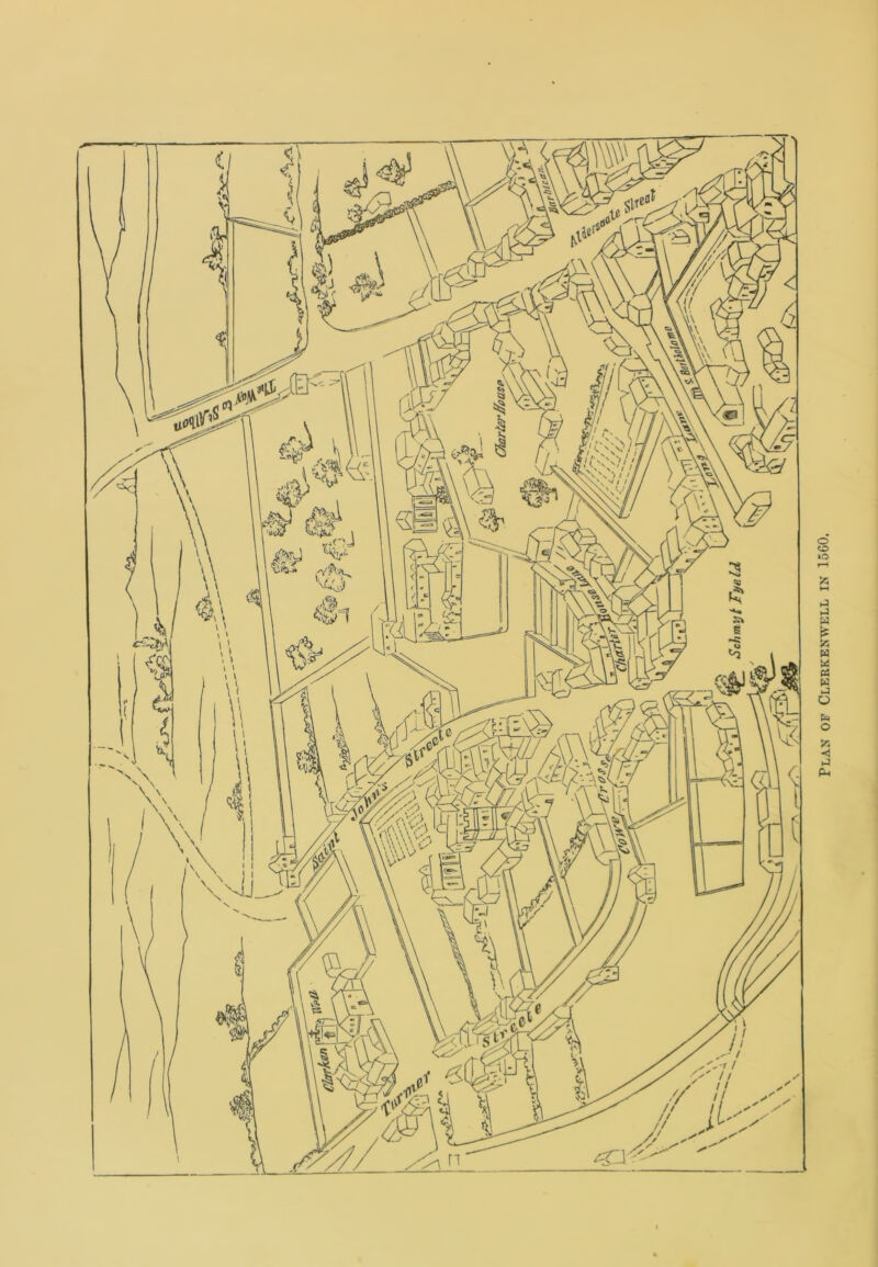 Plan of Clerkenwell in 1560.