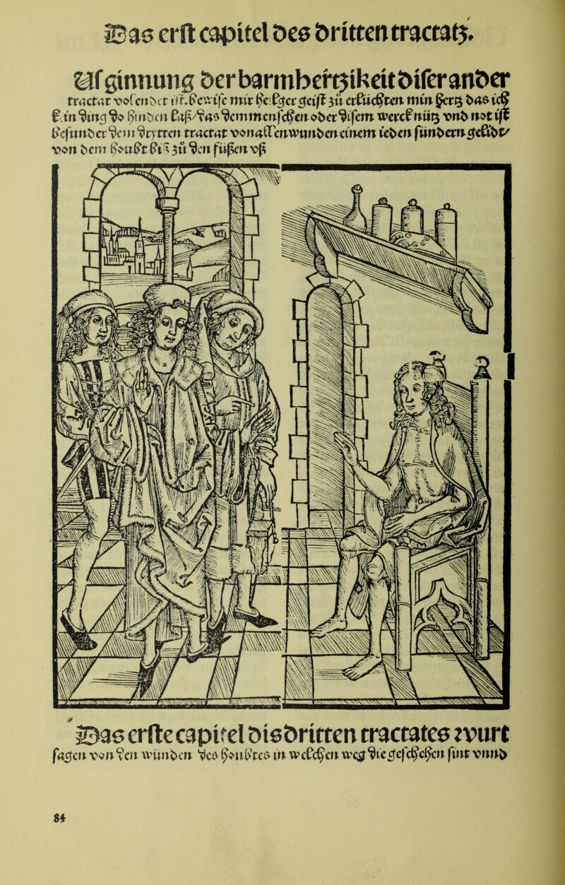 iS 36 crffc capitel 0C6 dritten tractat*. Bf ginnung derbarmbertfikeitdiferander tractat vofcndct tfhfteufc mir ßeiPcfcrefct/T $n er Pu entert mm §ct% tc§ ftn^tnq^o fanden ^/v46^cmmcfi|c^enoder^tfem wercf nü% vnd notijt Befund er > i i^rvrrcn tractat vonaflenwimdcn einem reden (rindern cjeß.’dt' von dem ponPr Pia 3u9cn fußen vß Bas erfte capirel öiedritten tractatee ?vttrt fa$cn von ven wunden ^cs> ffcuPtcö in weft^en w<#%e cfejc^c^cn fittt vnnd 8*