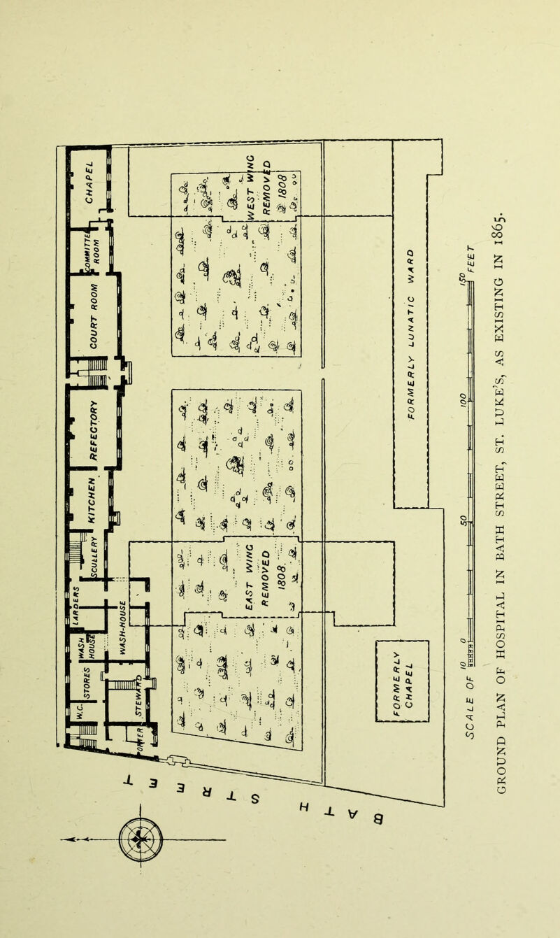 u. ua -j o <0 9 GROUND PLAN OF HOSPITAL IN BATH STREET, ST. LUKE’S, AS EXISTING IN 1865.