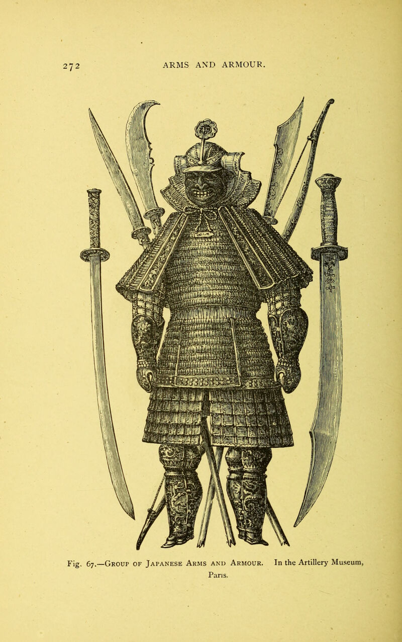Fig. 67.—Group of Japanese Arms and Armour. In the Artillery Museum, Paris.