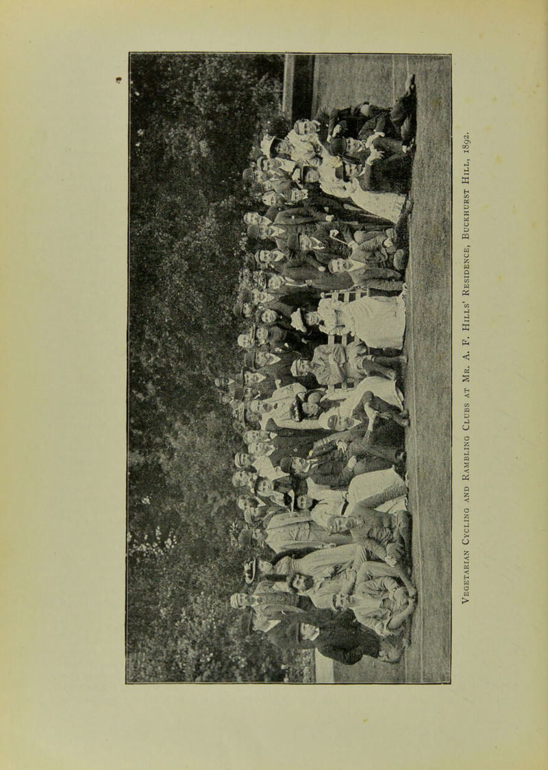 Vegetarian Cycling and Rambling Clubs at Mr. A. F. Hills’ Residence, Buckhurst Hill, 1892.