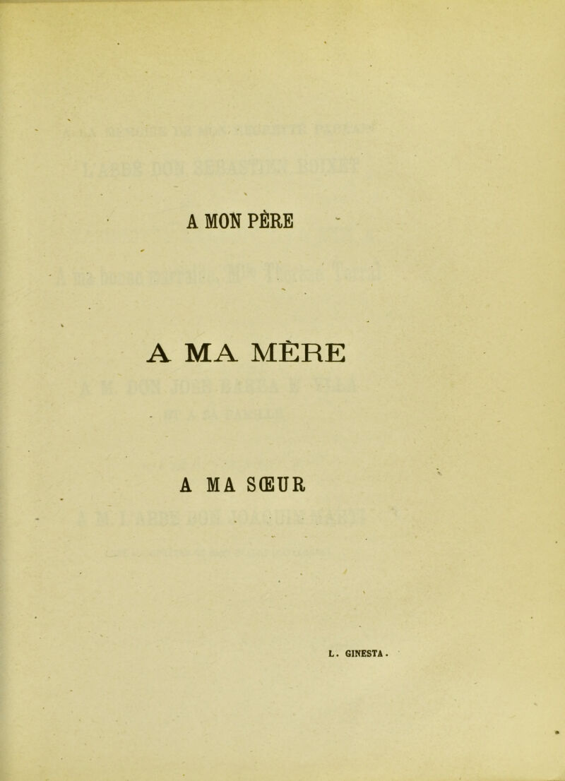 A MON PÈRE A MA MÈRE A MA SŒUR