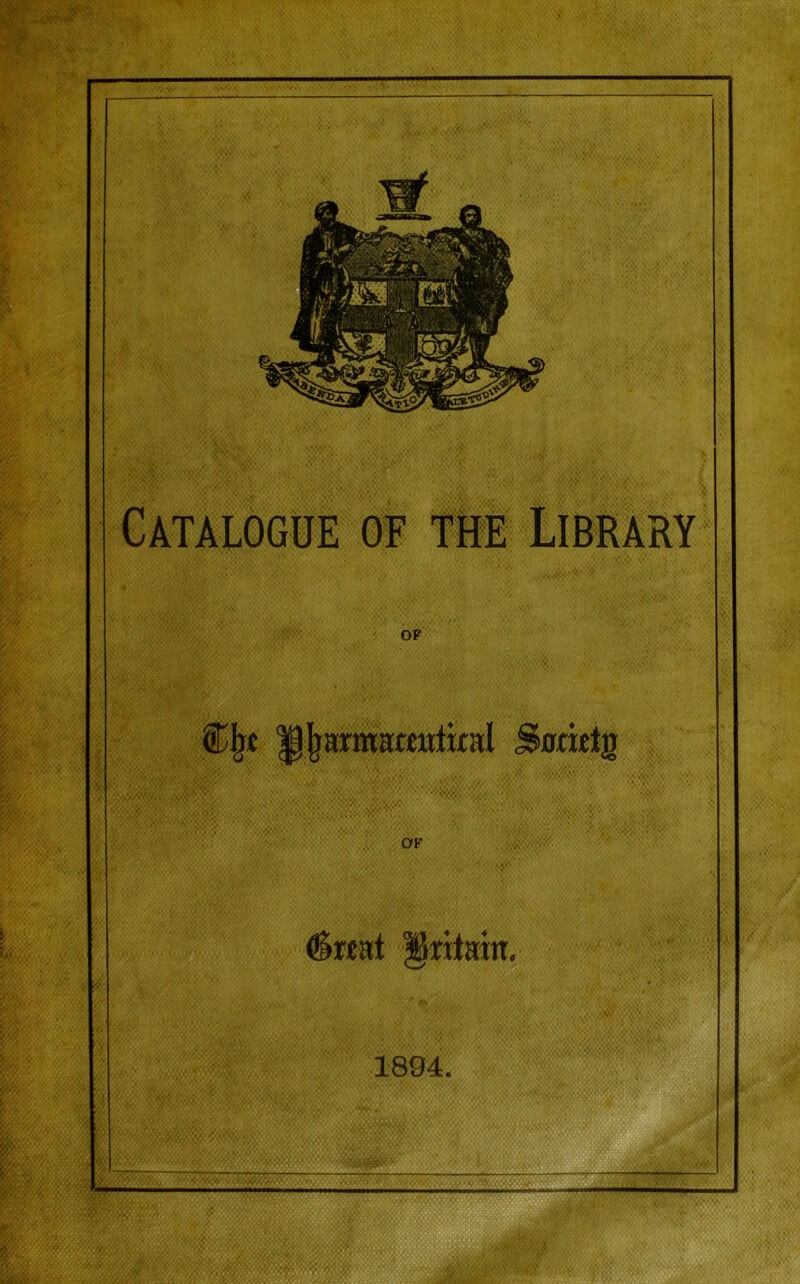 Catalogue of the Library OF Cjit lljjarmamtlixal jSflmlg ■ ■ ;<j OF (§>rf»t Britain, 1894.