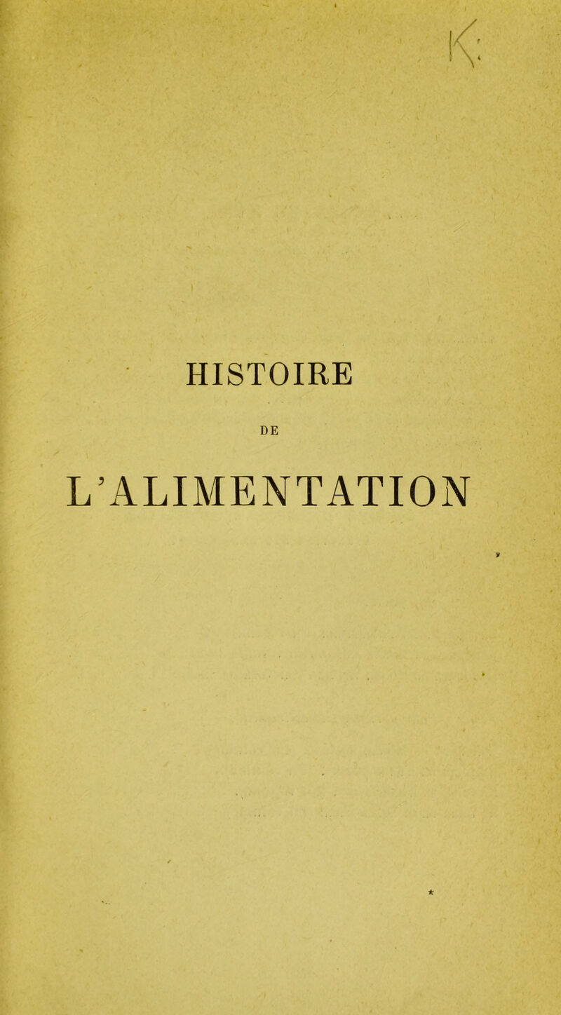 HISTOIRE L’ALIMENTATION y