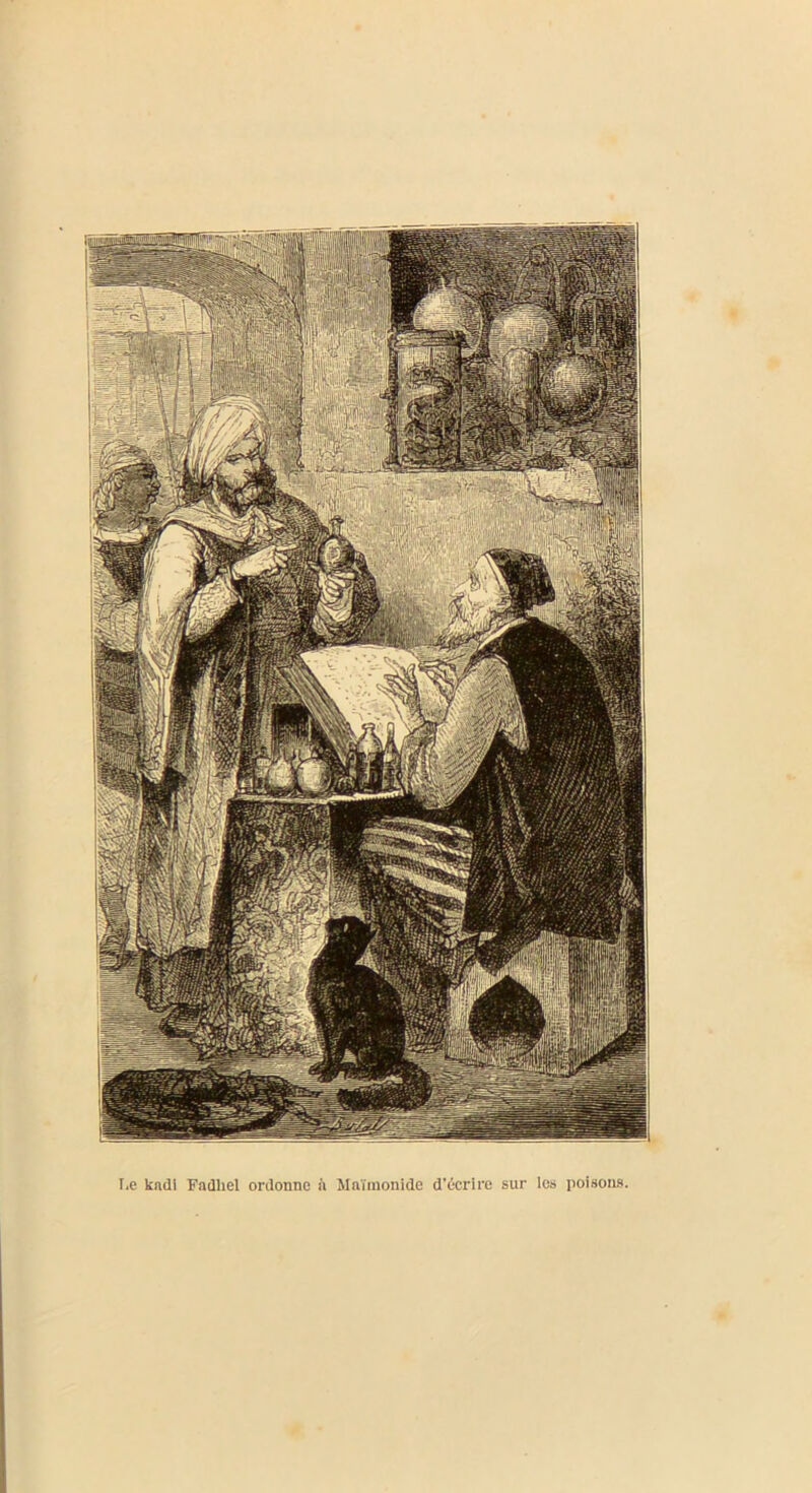 Le kndi Fadliel ordonne à Maimonide d'écrire sur les poisons