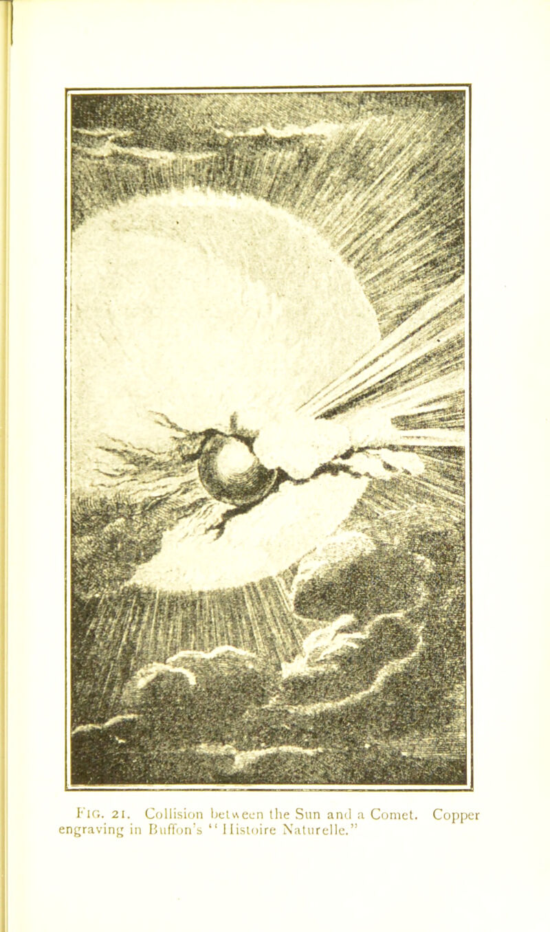 I'lG. 21. Collision between the Sun and a Comet. Copper engraving in Buffon’s “ Ilistoire Naturelle.”