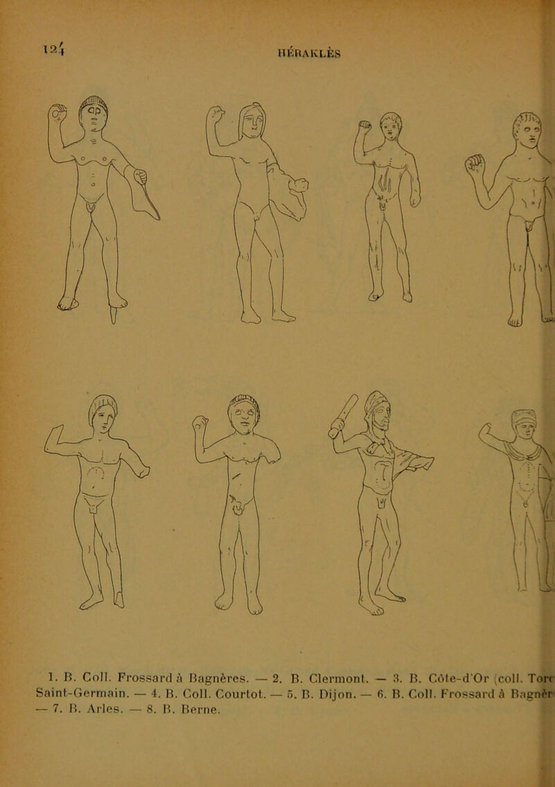 1. B. Coll. Frossard à Bagnères. — 2. B. Clermont. — 3. B. Côte-d'Or (coll. Ton Saint-Germain. — 4. B. Coll. Courlot. — 5. B. Dijon. — fi. B. Coll. Frossard A Bagnèr