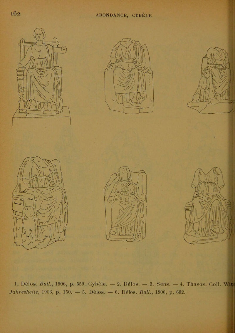 i6a ABONDANCE, CYUÈLE ]. Délos. Bull., 1906, p. 569. r:yl)èle. — 2. Délos. — 3. Sens. — 4.