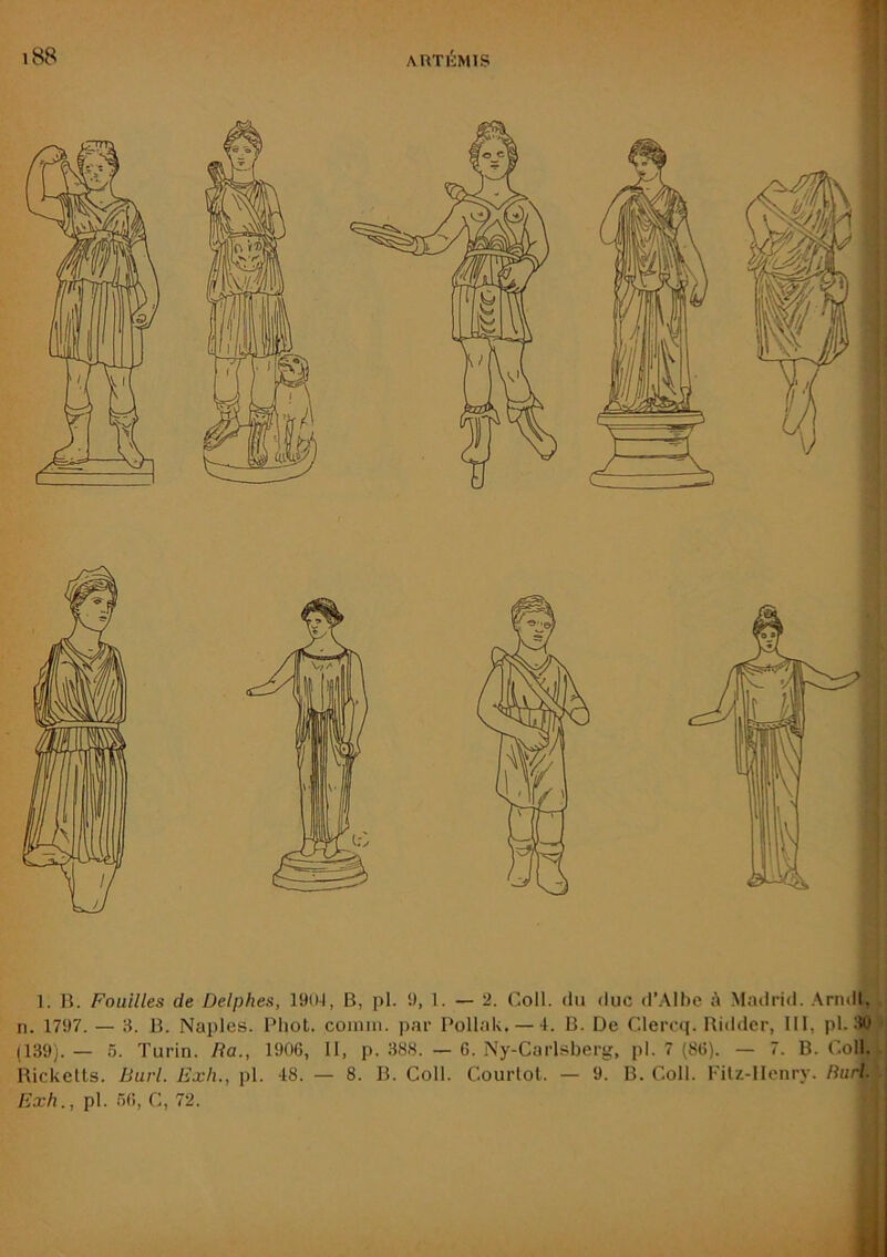n. 1797. — 3. B. Naples. Phot. coiniii. par Pollak. — 4. B. De Clercq. Biddcr, 111, pl. :10 (139). — 5. Turin. Ra., 1906, II, p. 388. — 6. Ny-Carlsberg, pl. 7 (86). — 7. B. Coll. Bicketls. Burl. Exh., pl. 48. — 8. B. Coll. Courlot. — 9. B. Coll. Filz-llenry. liurl. Exh., pl. 56, C, 72.