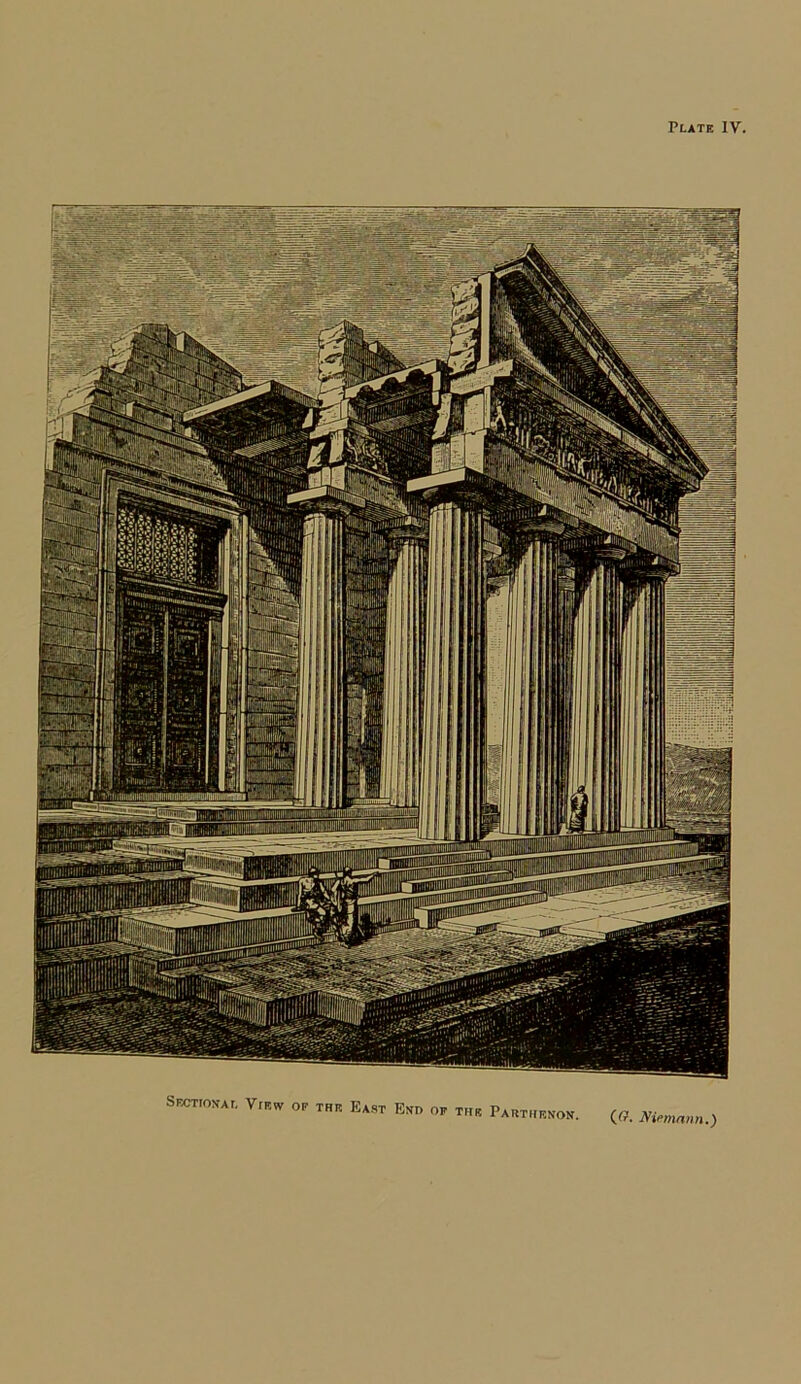 Sectional View of the East End of the Part henon. (ff. Niemann.)