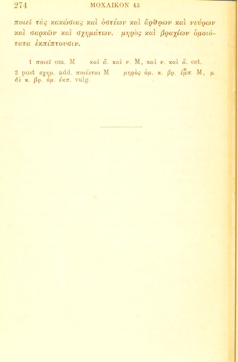 noul tag y.axcjdiag xul odreon' xml uq&qcov xal vsvQcav xal 6aQXO)7> xut dmiidtav. fitjQbg xal (iQU^Ccov 6/iOid- rara £X7tL7tTovGiv. 1 noisi om. M v.al d. xal v. M, xal v. xal a. cet. 2 post add. Ttoitsrai M /irjpos oji. x. /?p. ifin. M, /i. di X. /Jp. 6(1. ixn. \ulg.