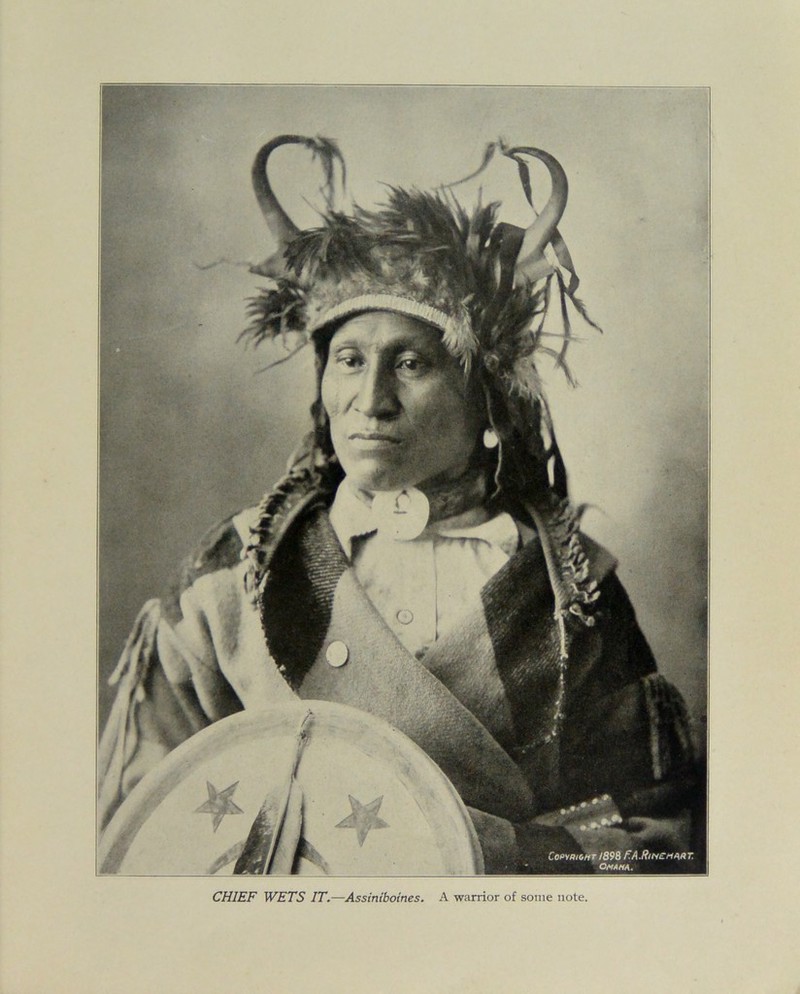 CHIEF WETS IT.—Assinibotnes. A warrior of some note.