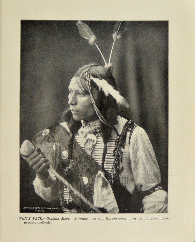 , ill M'i r i^Ja ' • vjjj 1 ■' R mi .?■ 1 I-- • ' .*■ h m 3l - j *v • ■ ^ *»* 4| WHITE FACE.—Ogalalla Sioux. A young man who has not come under the influence of pro- gressive methods.