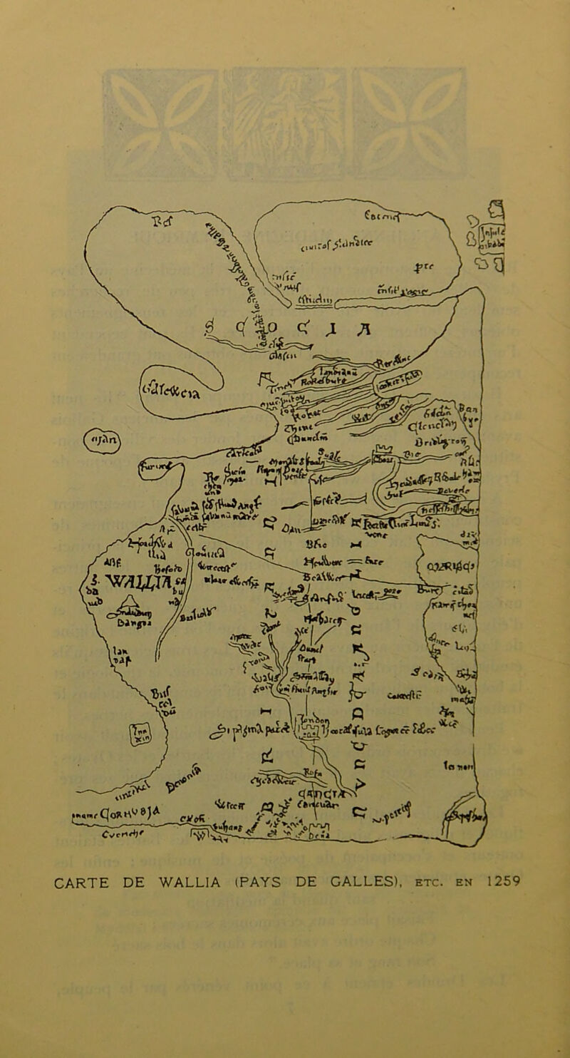 CARTE DE WALLIA (PAYS DE GALLES), etc. en 1259