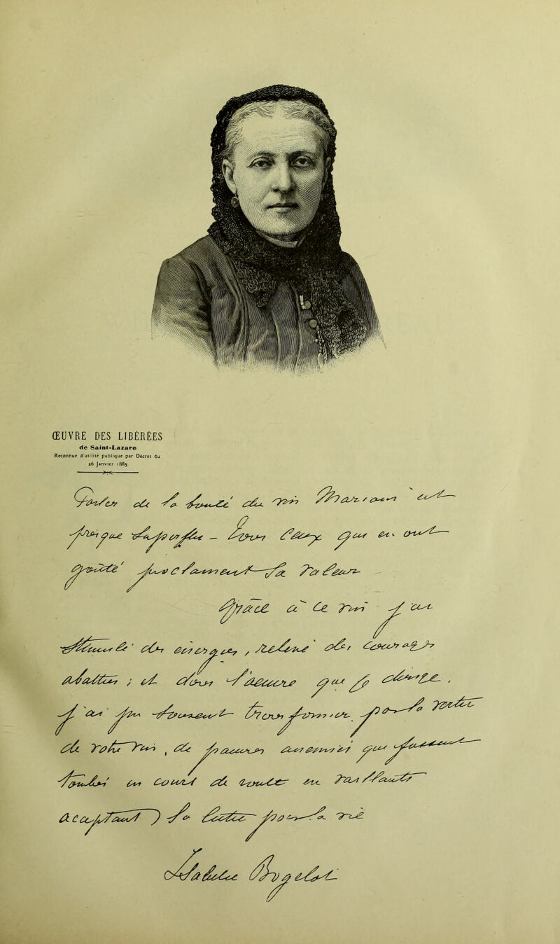 kX ŒUVRE DES LIBÉRÉES <1e Saint-Lazare Reconnue d'utilité publique par Décret du »6 Janvier 1885 A* /ic* ë* 1 ’Ac£. X X ?oW éŸcHj>? ‘-SA? , ' ?^ÿv£ X f *a^*/0?*w lt^ (M CousiA ,X rZ-zsuAzr -fisc -X^XX-X? a <» 'a*'. '?~t-é: $■ £ £c^j.