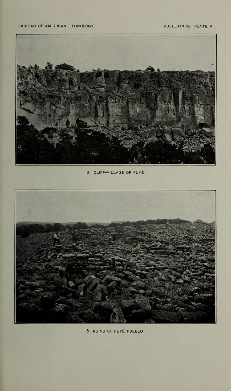 a CLIFF-VILLAGE OF PUYE h RUINS OF PUYE PUEBLO