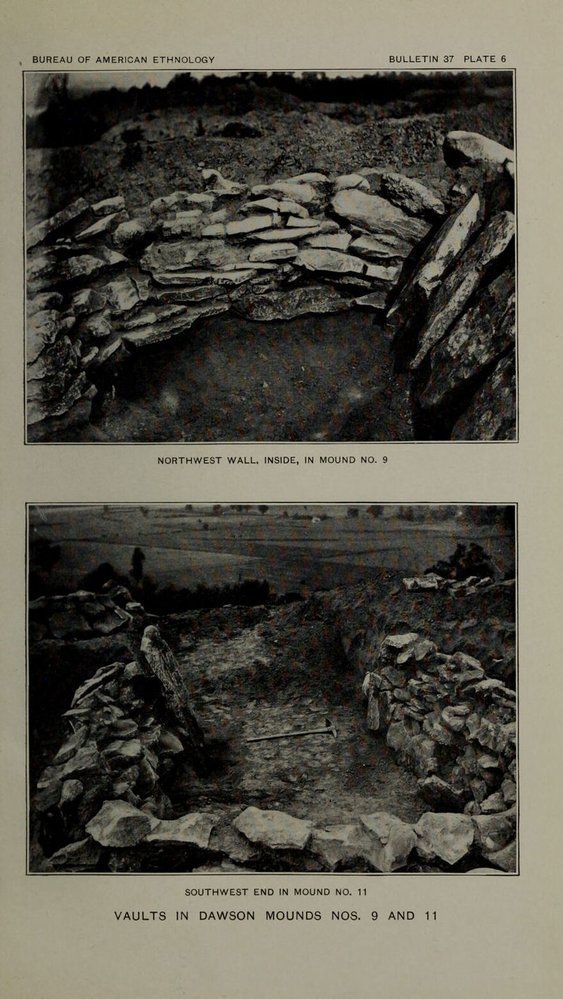 NORTHWEST WALL, INSIDE, IN MOUND NO. 9 SOUTHWEST END IN MOUND NO. 11